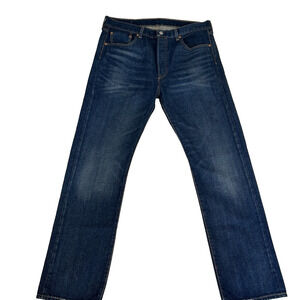 Levis 501 Men's Sz 38x34 Button Fly Jeans Faded Blue Distressed Denim Classic‎